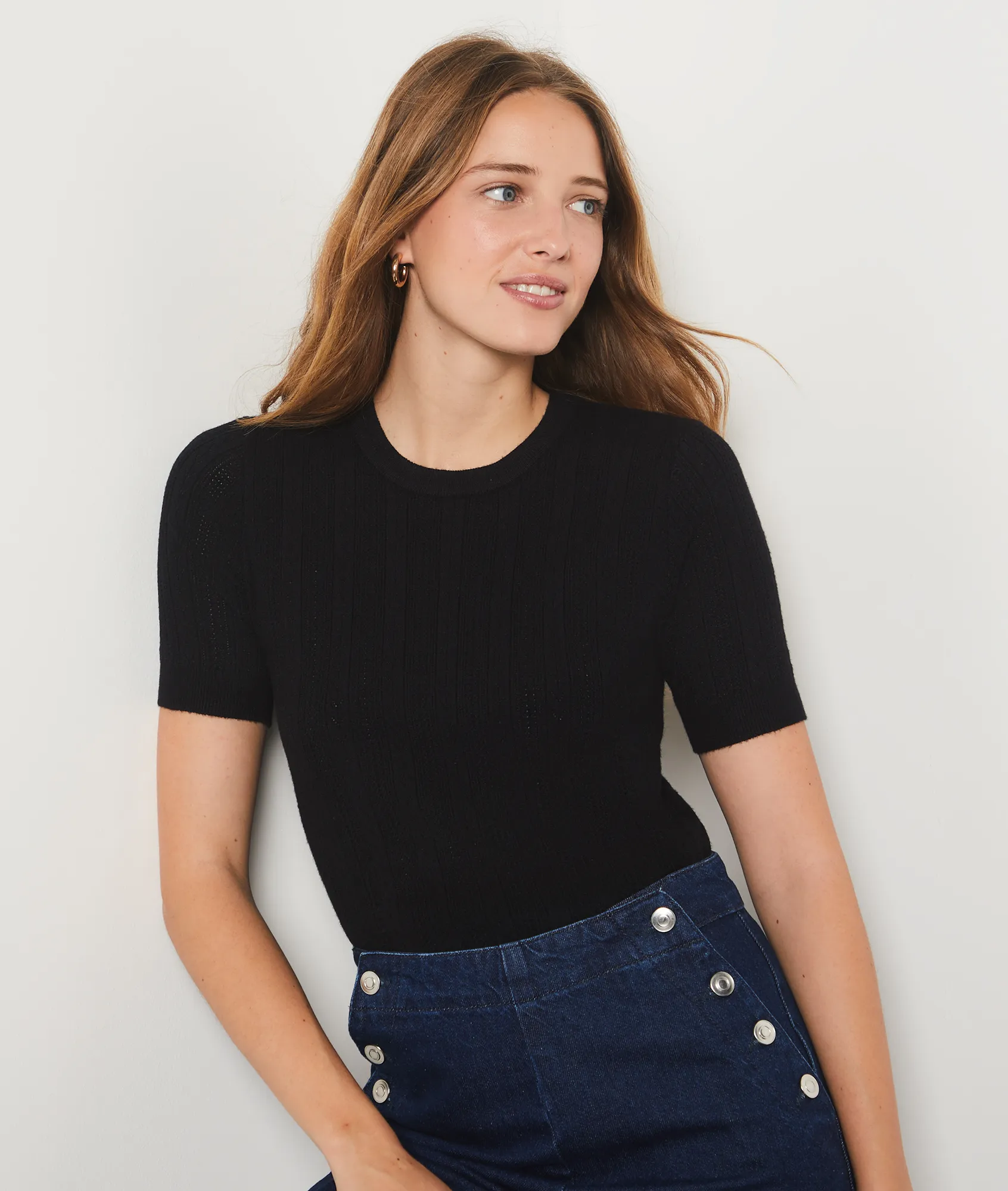 Trui met korte mouwen FAUSTINE NOIR 