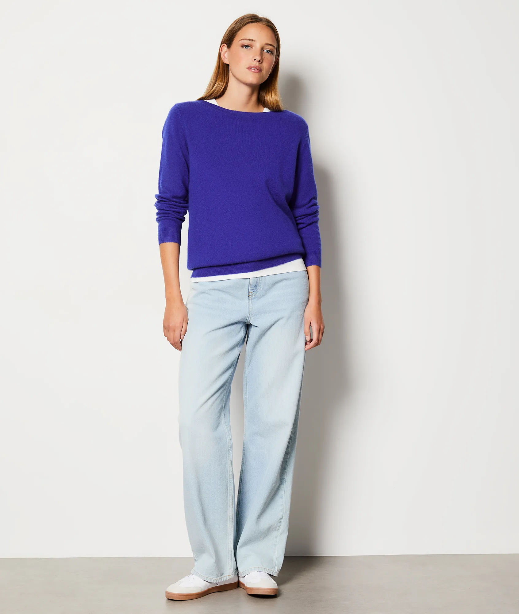 Trui van 100% kasjmier FRANCE BLEU ROYAL 