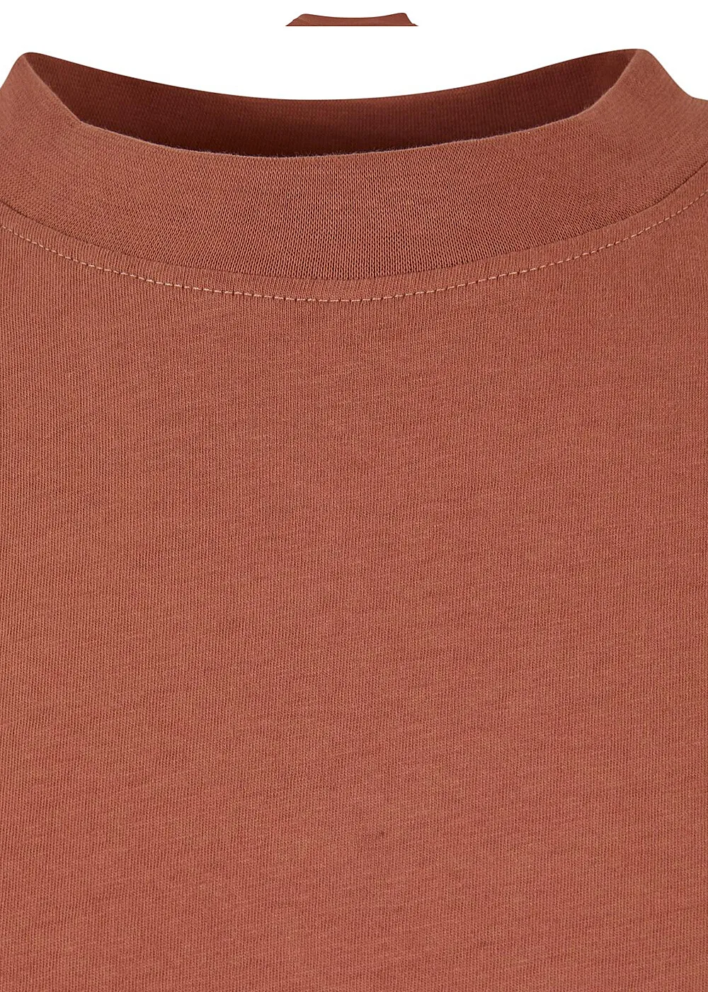 Urban Classics Dames Jurk met Ronde Hals en Zijslitsen terracotta rood bruin