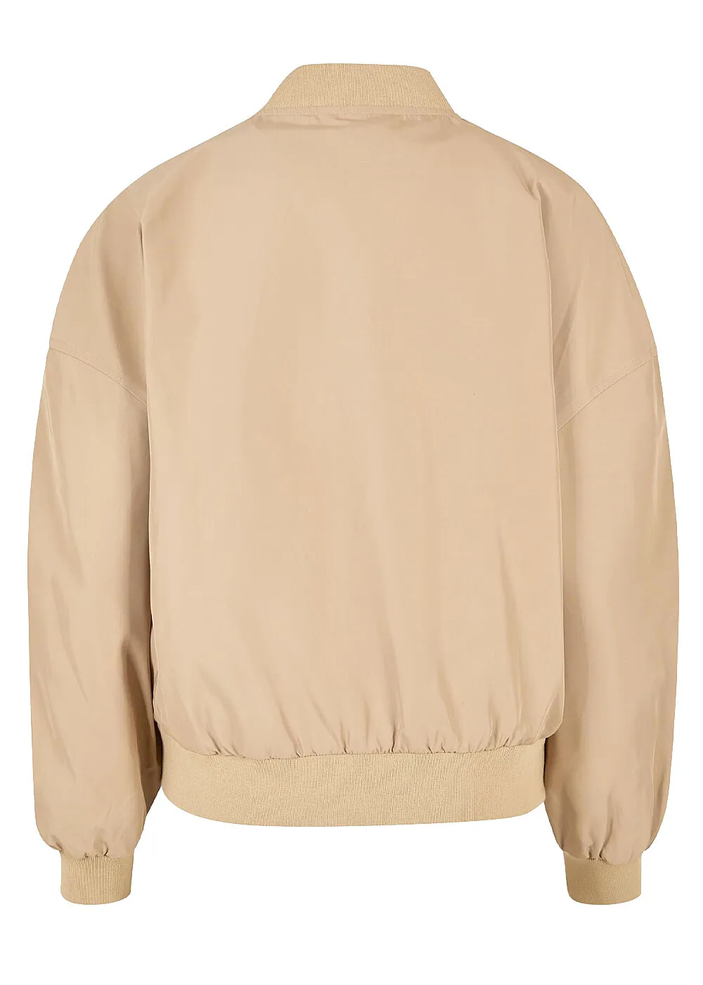 Urban Classics Dames Oversized Bomber Jack met Knopenlijst union beige
